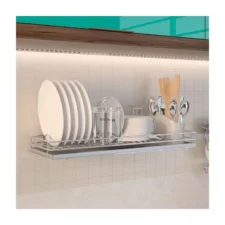 Escorredor de Louça, Pratos e Talheres em Inox com Bandeja incolor