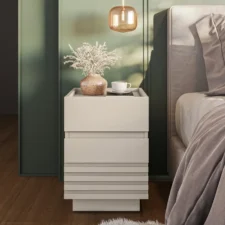 Mesa de Cabeceira 2 Gavetas Santore Off White