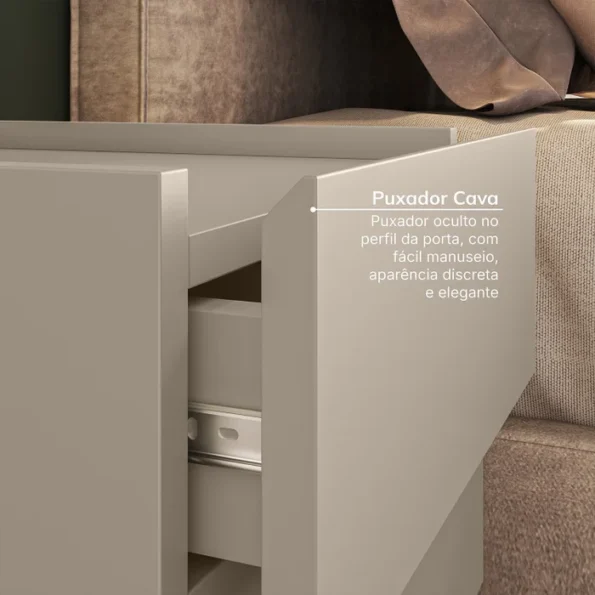 Mesa de Cabeceira 2 Gavetas Santore Off White - Imagem 5